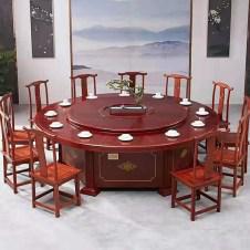 西安中式高檔大氣實木電動餐桌椅